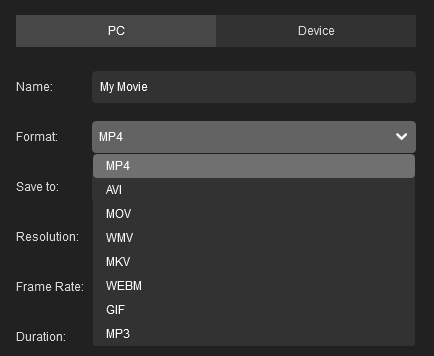 Minitool MovieMaker Export Format